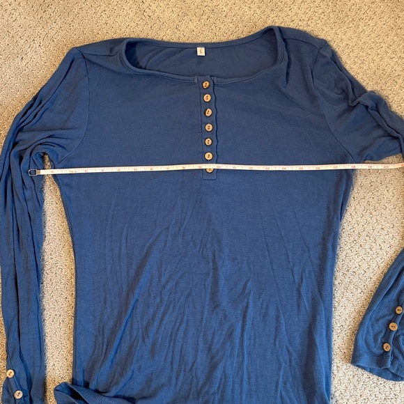 Women's Ribbed LS Henley - Picture 6 of 12